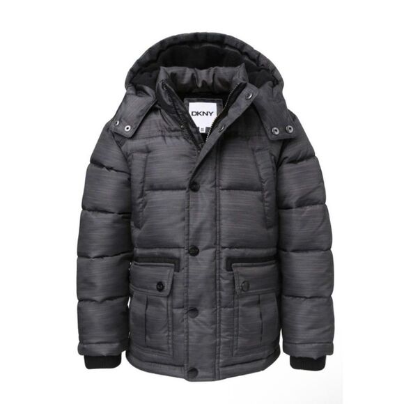 Dkny Other - DKNY Youth Parka Size M (10-12) Quilted Coat Fleece Lining Snap Closure‎